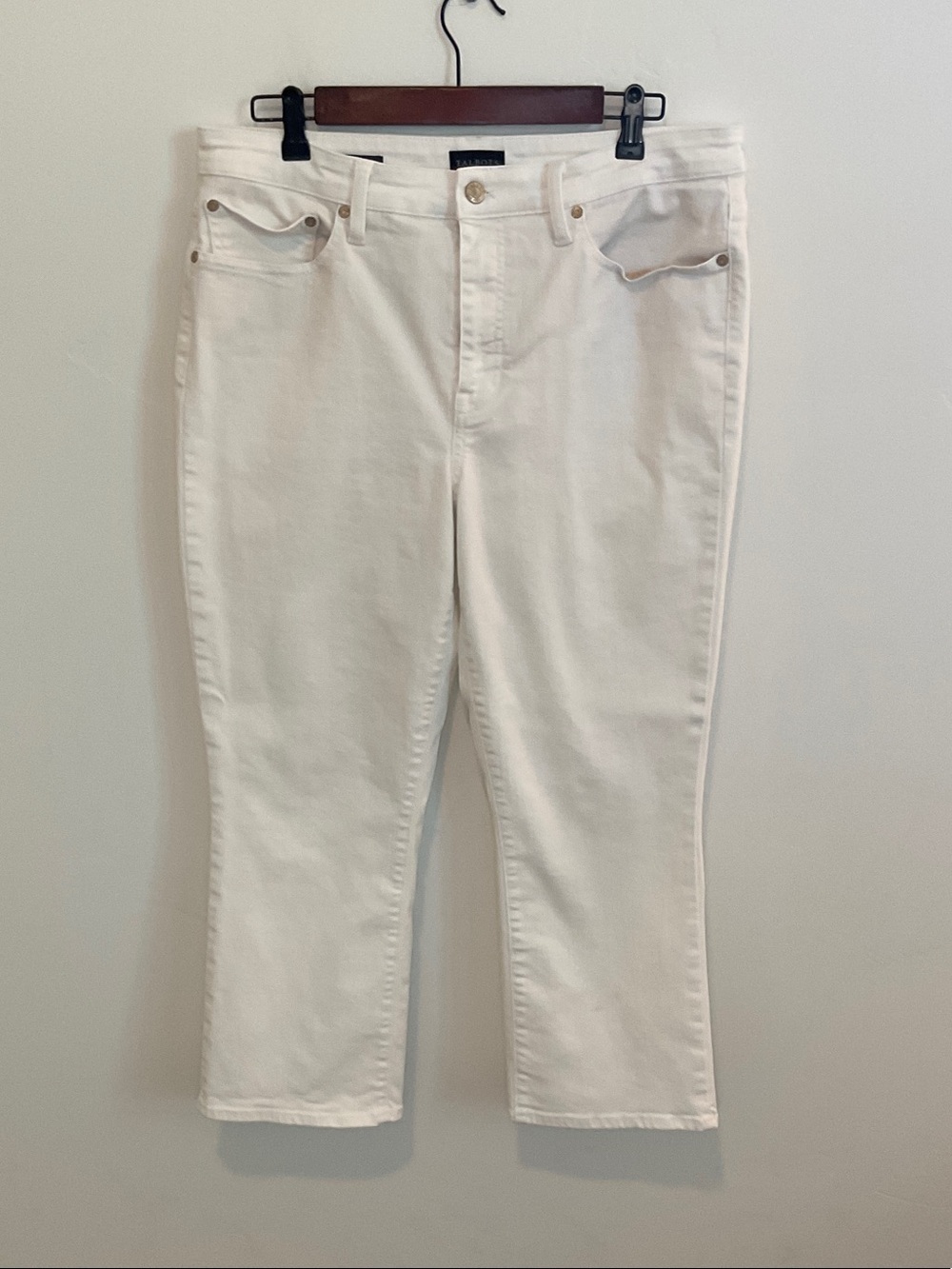 Talbots White Crop Flare Jeans Size 12